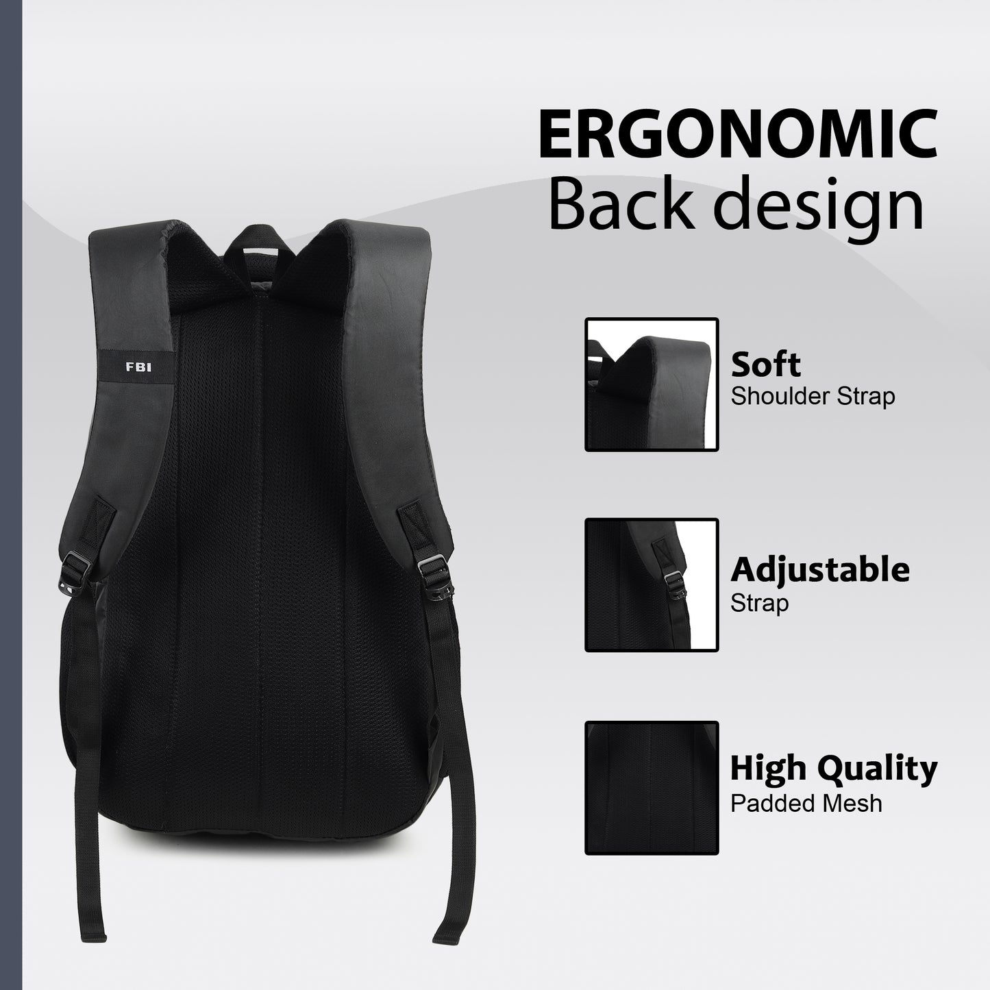 Fbi Water Resistant Adjustable Strap High Quality Padded Mesh Soft Shoulder Strap Water Bottle Pocket 35L Backpack Fbi-95