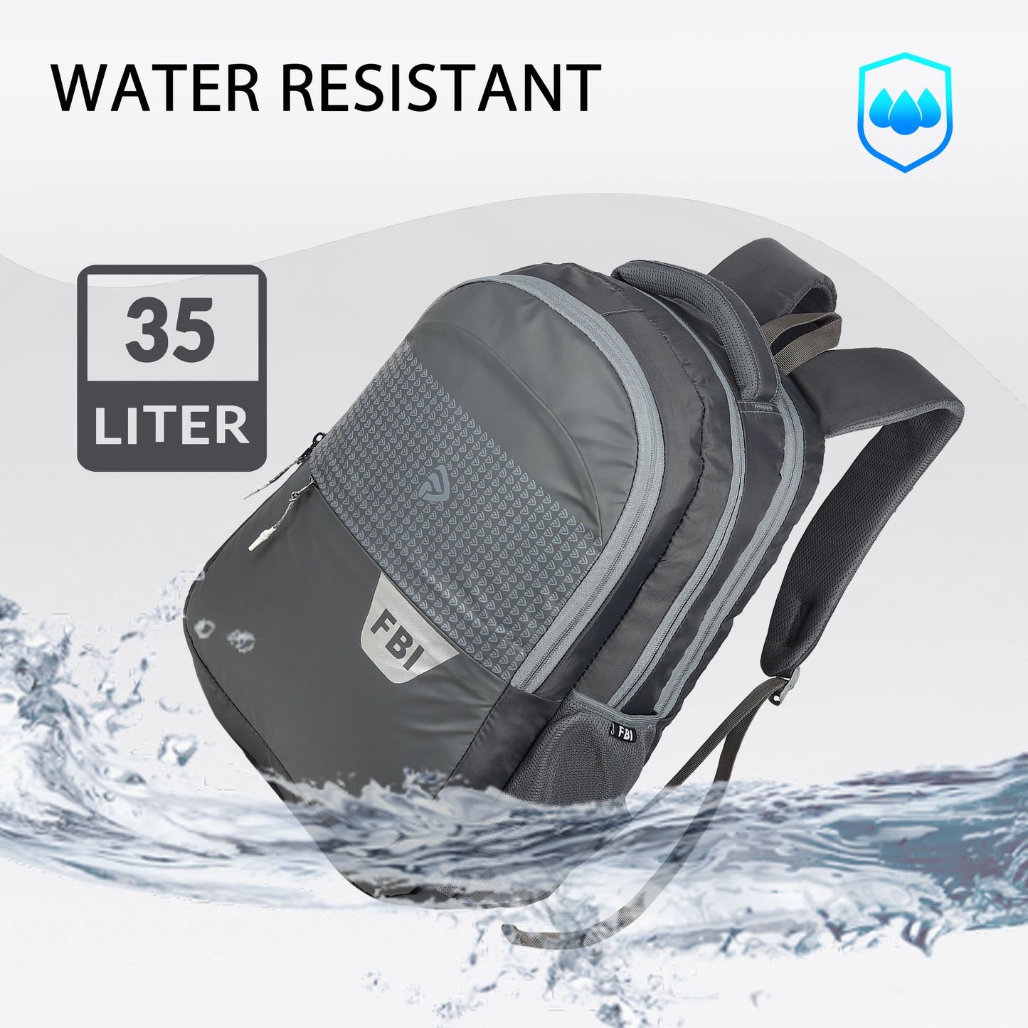 Fbi Water Resistant Adjustable Strap High Quality Padded Mesh Soft Shoulder Strap Water Bottle Pocket 35L Backpack Fbi-95