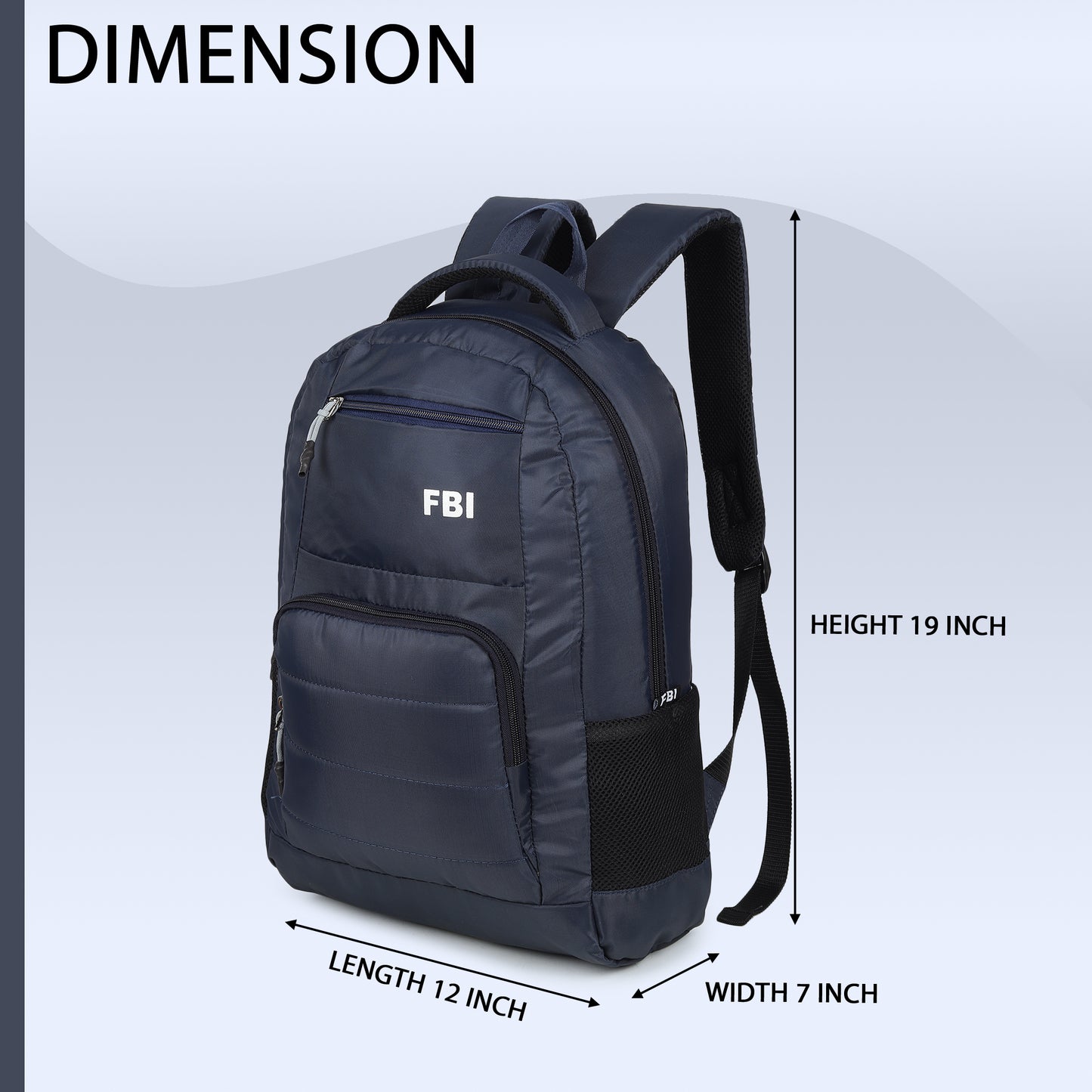 Fbi Water Resistant Adjustable Strap High Quality Padded Mesh Soft Shoulder Strap Water Bottle Pocket 35L Backpack Fbi-93-Royal Blue