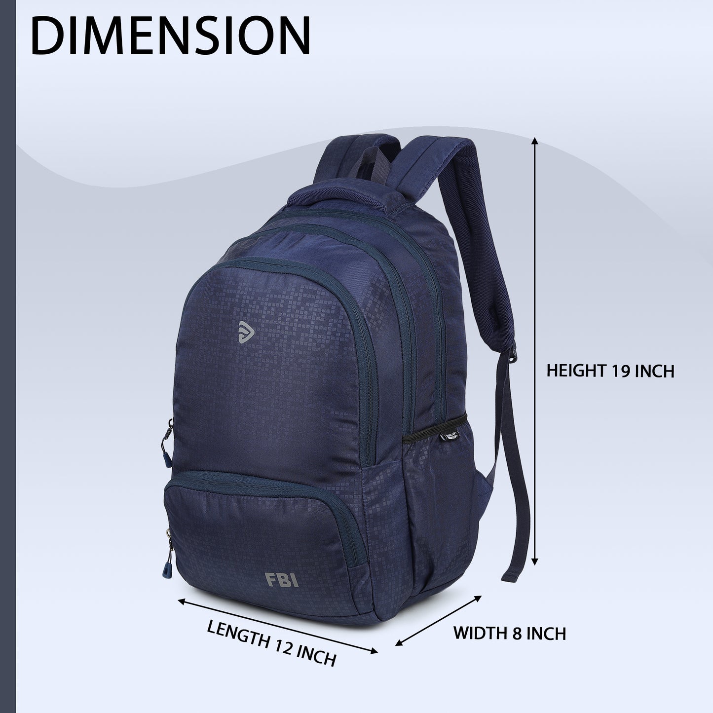 Fbi Water Resistant Adjustable Strap High Quality Padded Mesh Soft Shoulder Strap Water Bottle Pocket 35L Backpack Fbi-94-Sky